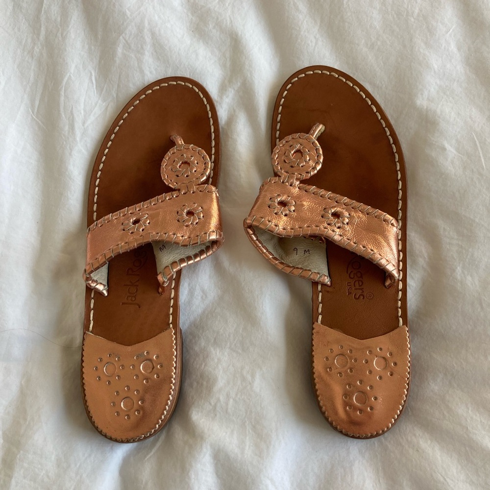 NWT—Jack Rogers Copper Color Leather Sandals